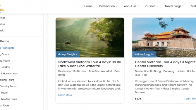 Viết content cho website du lịch