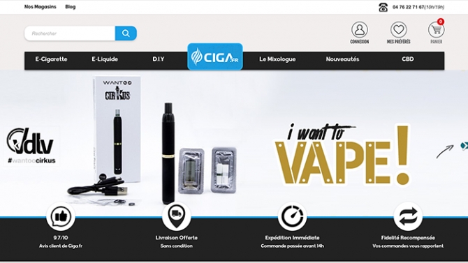 Website b&aacute;n hương liệu vape, ciga - Prestashop