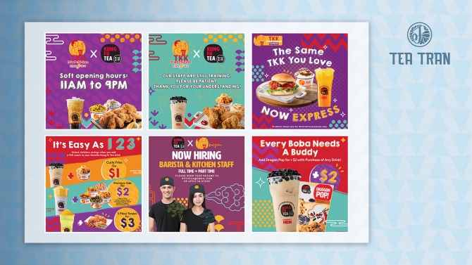 Thiết kế poster mạng x&atilde; hội cho thương hiệu KungFu Tea & TTK Chicken US