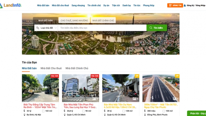 THIẾT KẾ WEB BĐS ĐĂNG TIN