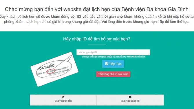 Hệ thống web app đặt lịch hẹn kh&aacute;m