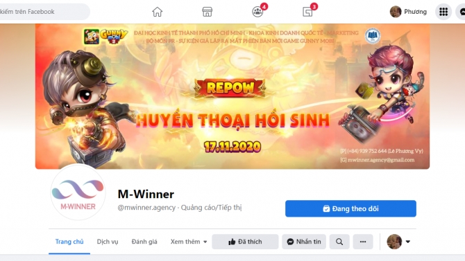 Tạo v&agrave; quản l&yacute; fanpage M-Winner