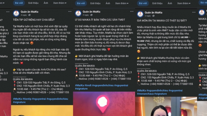 Social Content cho Qu&aacute;n ăn Maika