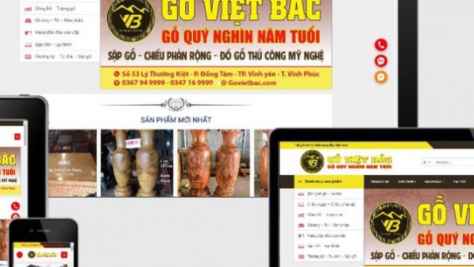 Thiết kế web b&aacute;n đồ gỗ