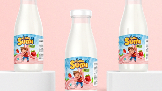 Thiết kế bao b&igrave; sữa Sumi Vị D&acirc;u