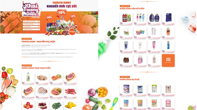 Thiết kế Landing page cho si&ecirc;u thị Tomita Mart