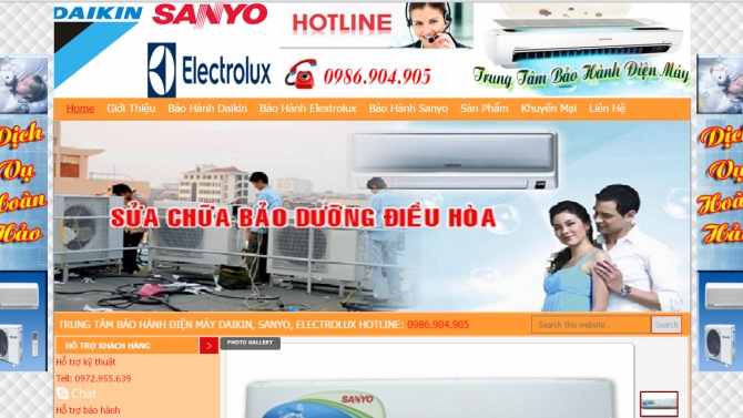 Website trung t&acirc;m bảo h&agrave;nh điện m&aacute;y