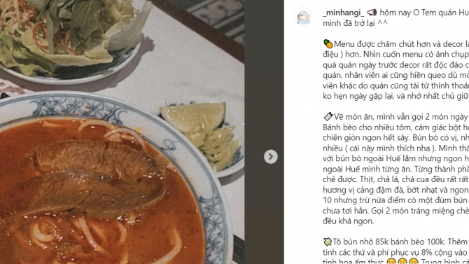 Trang instagram review qu&aacute;n ăn