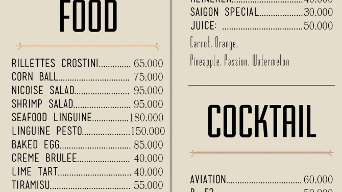 drink menu