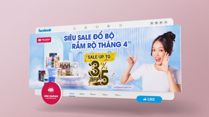 Thiết kế ảnh b&igrave;a fanpage cho thương hiệu mỹ phẩm Uni Japan