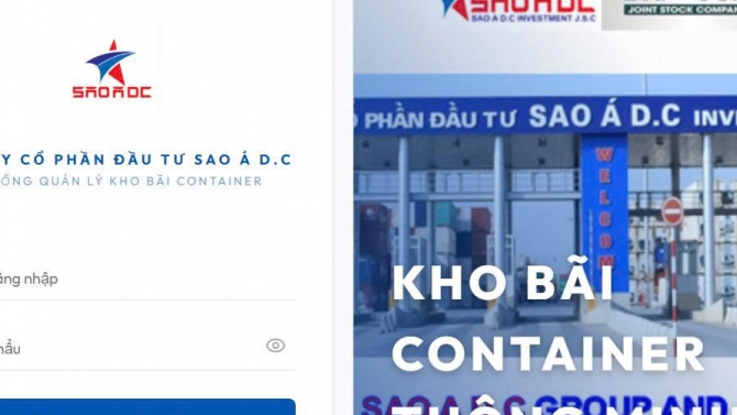 Thiết kế website quản l&yacute; cho b&atilde;i container Sao &Aacute; D.C