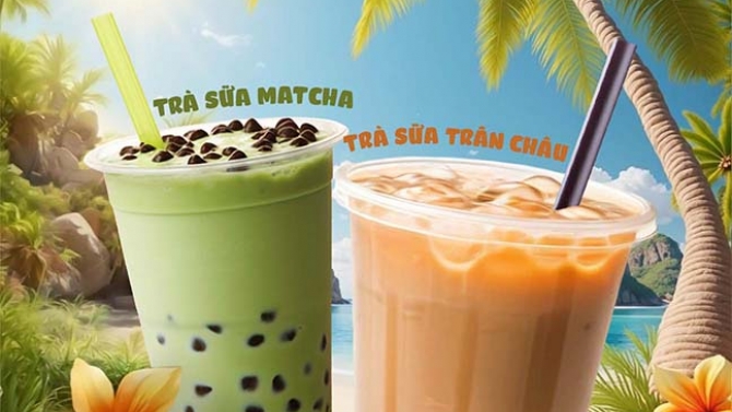 Thiết kế potser tr&agrave; sữa