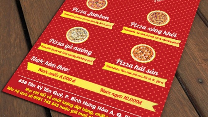 Thiết kế cho cửa h&agrave;ng piza