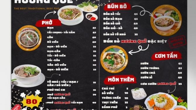 Thiết kế logo v&agrave; menu qu&aacute;n ăn
