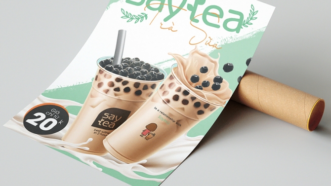 Flyer tr&agrave; sữa SayTea
