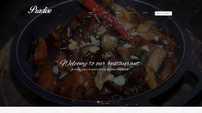 Pradise - Cafe & Restaurant WordPress Theme
