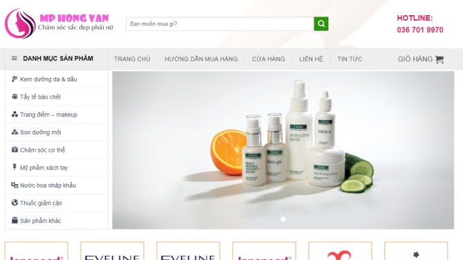 Thiết kế website b&aacute;n mỹ phẩm