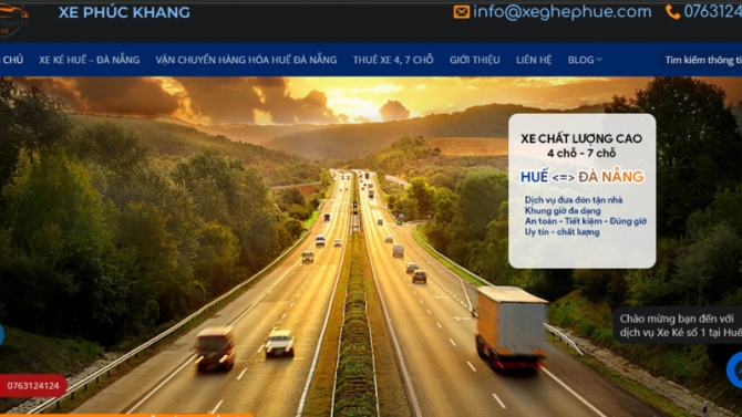 Thiết kế website dịch vụ Xe &ocirc; t&ocirc;