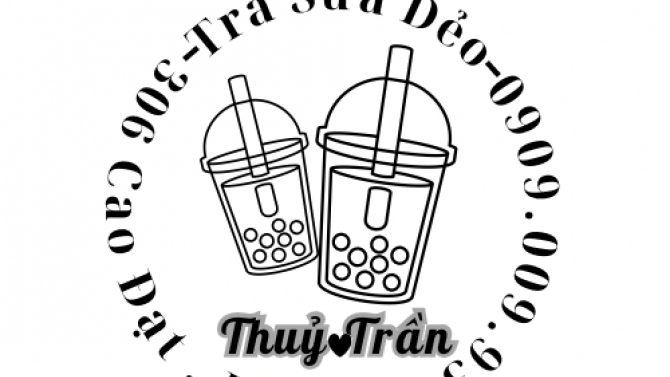 Logo tiệm tr&agrave; sữa