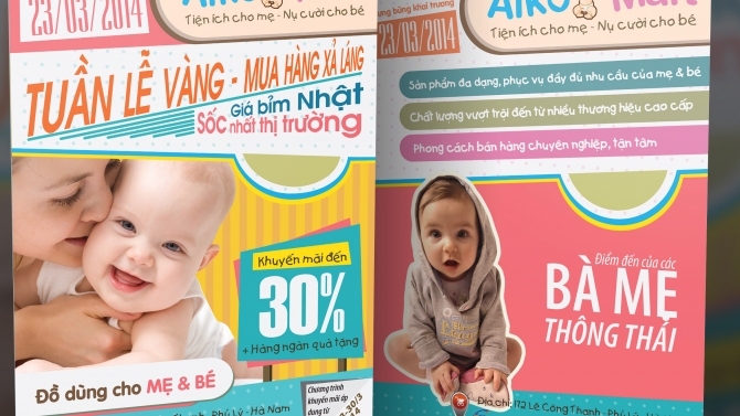 Tờ rơi khai trương cửa h&agrave;ng AKIO MART