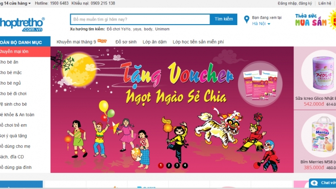 Thiết kế website shoptretho.com.vn