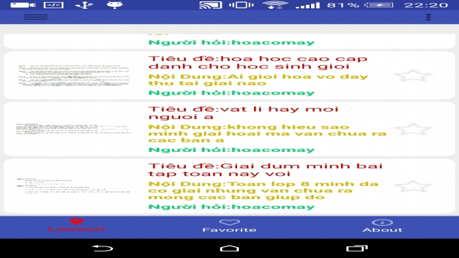 Lập tr&igrave;nh mạng x&atilde; hội chia sẽ học tập tr&ecirc;n android