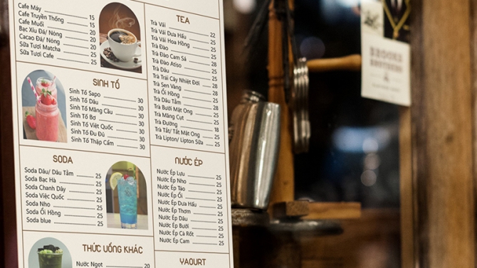 Thiết kế menu qu&aacute;n Coffee
