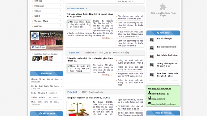 X&acirc;y dựng website THPT Phan Văn Đạt