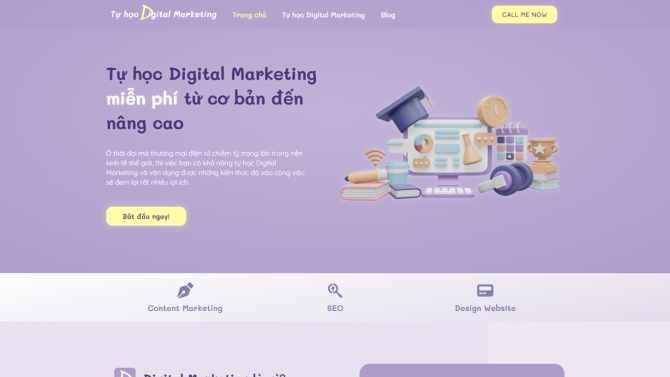 Thiết kế website: Tự học Digital Marketing