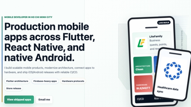 Portfolio ứng dụng mobile Flutter - Firebase, BLE/IoT, WebRTC