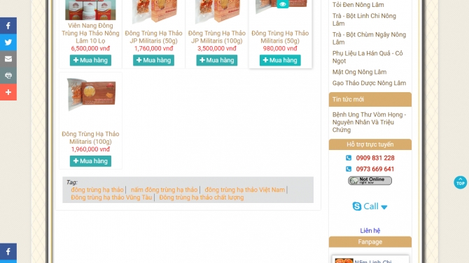 X&acirc;y dựng website b&aacute;n nấm linh chi
