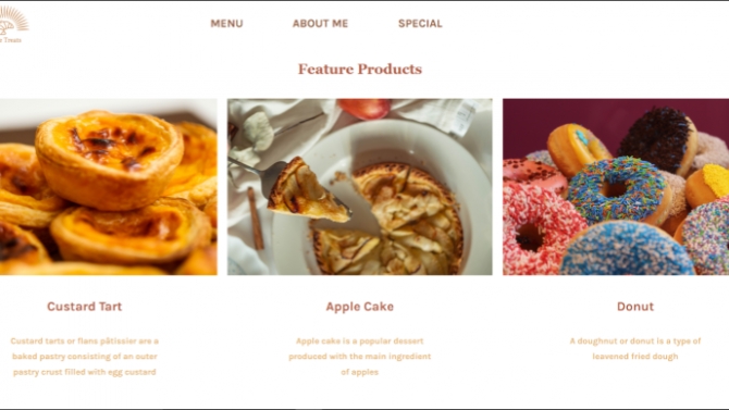 Bakery's website