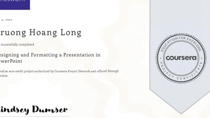Chứng chỉ thiết kế v&agrave; sử dụng powerpoint