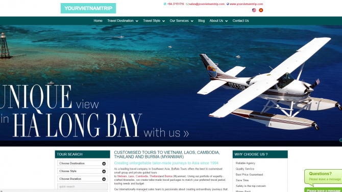 Thiết kế giao diện website http://yourvietnamtrip.com/