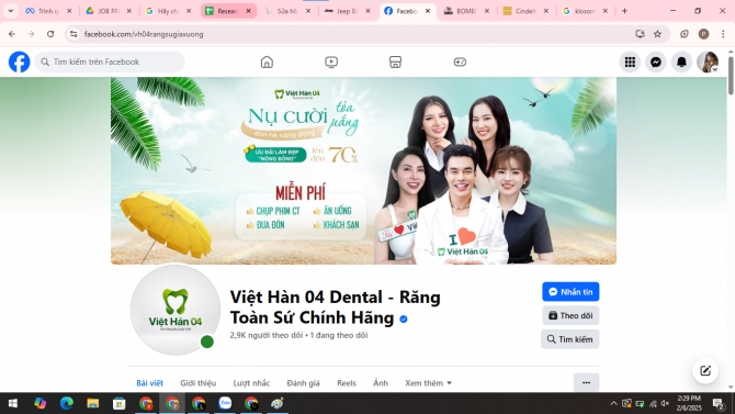 Chạy Quảng c&aacute;o Facebook - Nha Khoa Việt H&agrave;n 04