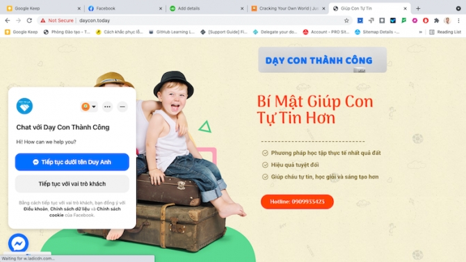 Dựng landing page cho kh&aacute;ch h&agrave;ng