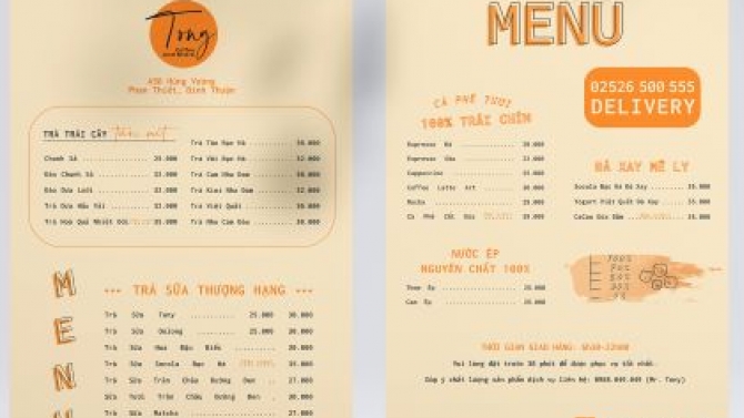 Tony Coffee Menu