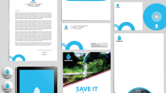 Hệ thống nhận diện thương hiệu cho chiến dịch Tiết kiệm nước WATERLIFE