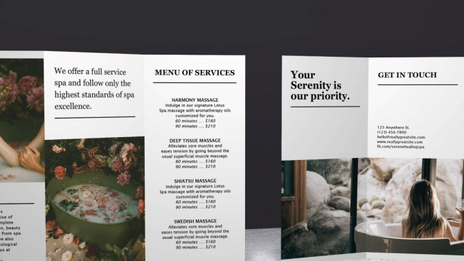 Brochure giấy gấp cho spa