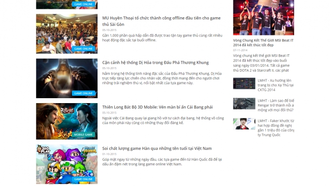 Cổng th&ocirc;ng tin Game Online mới nhất Việt Nam