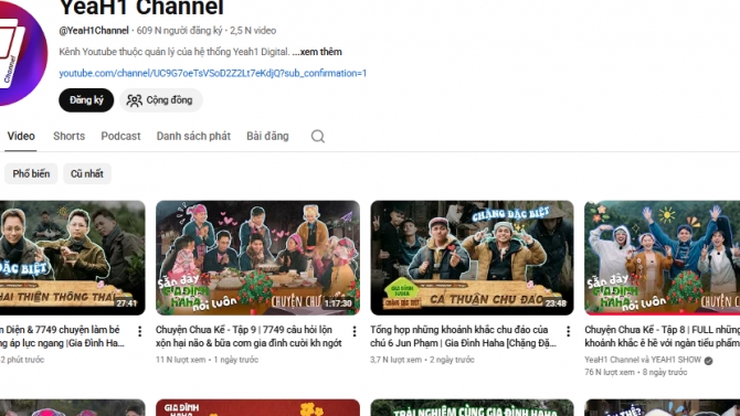 T&ocirc;́i ưu hóa n&ocirc;̣i dung video tr&ecirc;n k&ecirc;nh youtube YeaH1 Channel