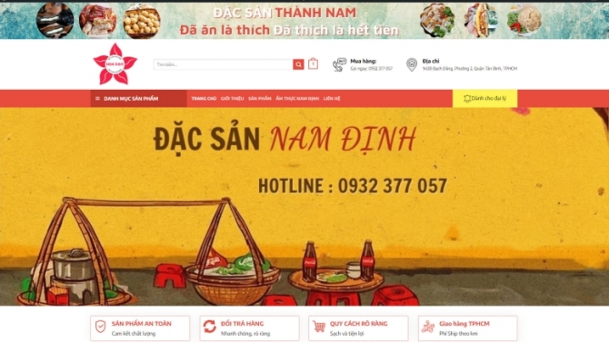 Thiết kế website b&aacute;n đặc sản