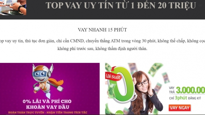 L&agrave;m website Vay Tiền Nhanh Trong Ng&agrave;y Online