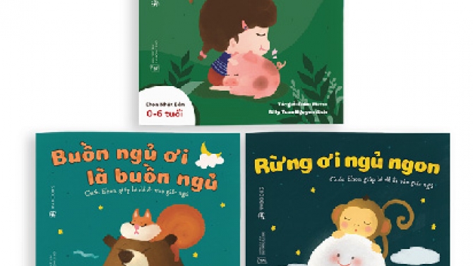 Minh hoạ s&aacute;ch thiếu nhi "Ehon Buồn ngủ ơi l&agrave; buồn ngủ"