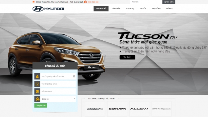 Thiết kế website HyunDai Qu&atilde;ng Ng&atilde;i
