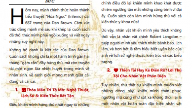 Content Blog chuy&ecirc;n s&acirc;u: Ph&acirc;n t&iacute;ch t&acirc;m l&yacute; & review s&aacute;ch văn học - 'Hỏa Ngục'