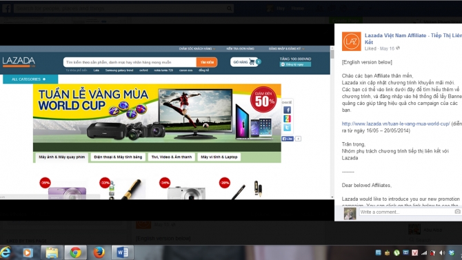 Quản l&yacute; chương tr&igrave;nh tiếp thị li&ecirc;n kết của Lazada