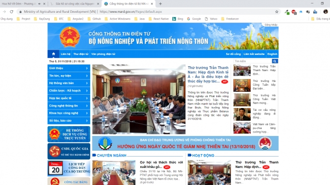 Cổng th&ocirc;ng tin điện tử Bộ NN & PTNT - Sharepoint 2013