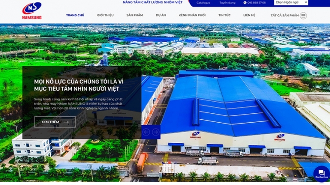 Website C&ocirc;ng ty TNHH Nh&ocirc;m Namsung