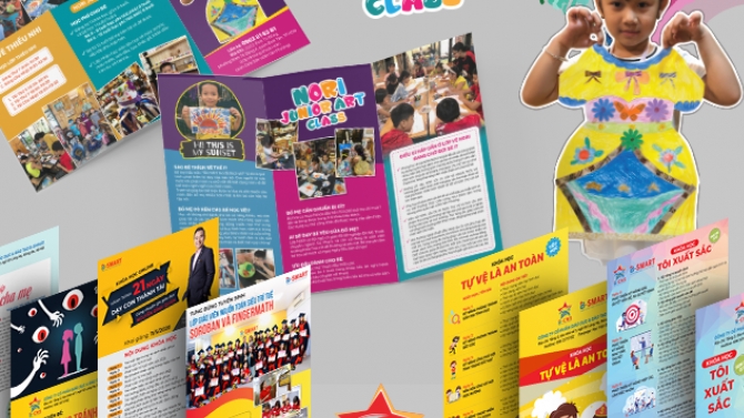 Thiết kế Brochure Trung t&acirc;m dạy vẽ cho trẻ em